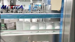 牛乳・卵白用粉末充填・キャッピング・ラベル貼付機